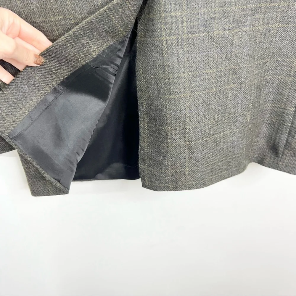 Vintage union made Alpaca wool preppy academia classic plaid blazer jacket 40 R